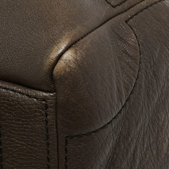 CH CAROLINA HERRERA Dark Grey Monogram Leather Large Boston Bag - Picture 7 of 8